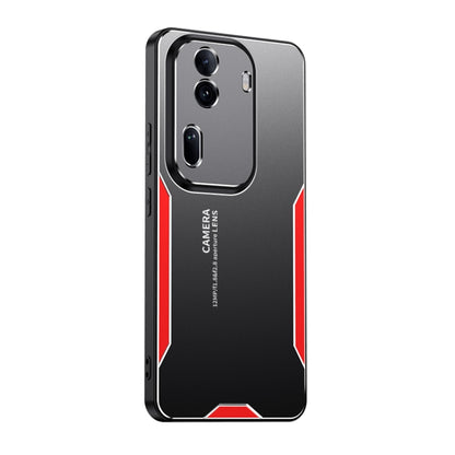 For OPPO Reno11 Blade Series TPU Hybrid Metal Phone Case(Red) - Reno11 Cases by buy2fix | Online Shopping UK | buy2fix