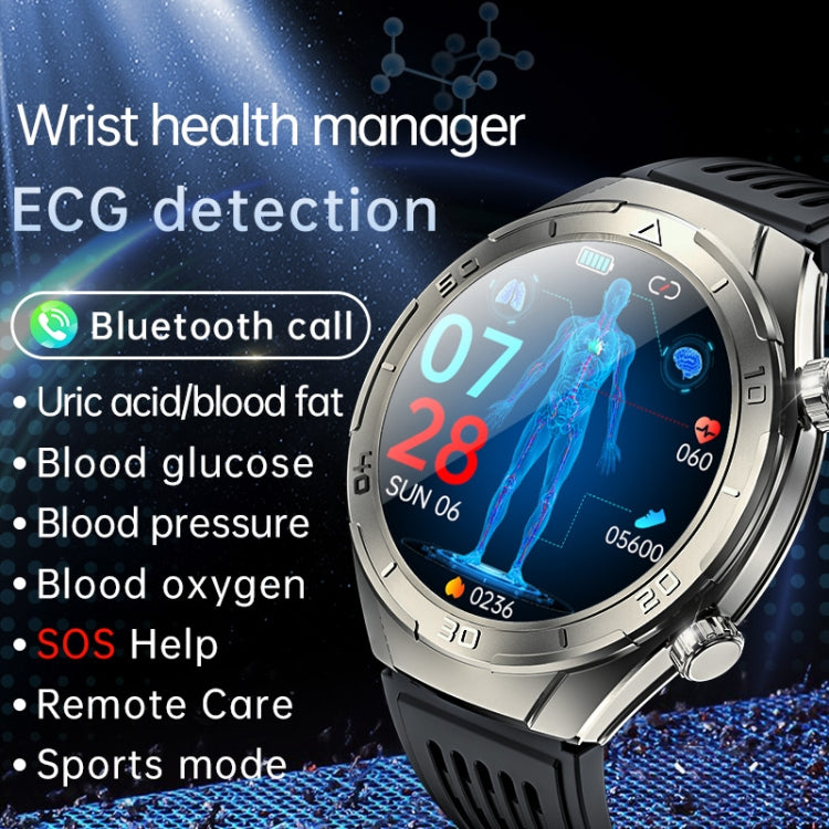 FD02 1.46 inch Color Screen Smart Watch, Support CES Sleep Aid / ECG Detection(Silver) - Smart Watches by buy2fix | Online Shopping UK | buy2fix