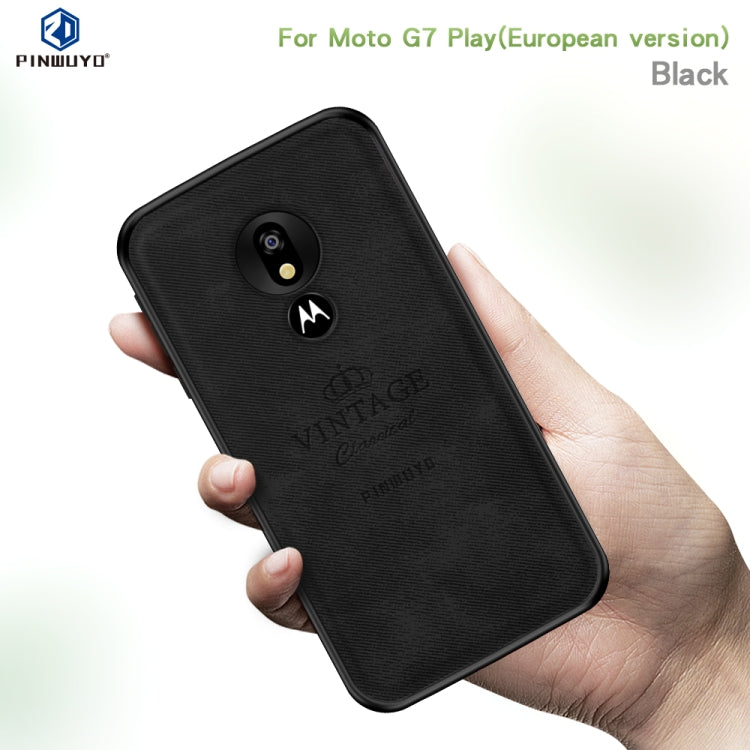 PINWUYO Shockproof Waterproof Full Coverage PC + TPU + Skin Protective Case for Motorola Moto G7 Play (Eurasian Version)(Black) - Motorola Cases by PINWUYO | Online Shopping UK | buy2fix