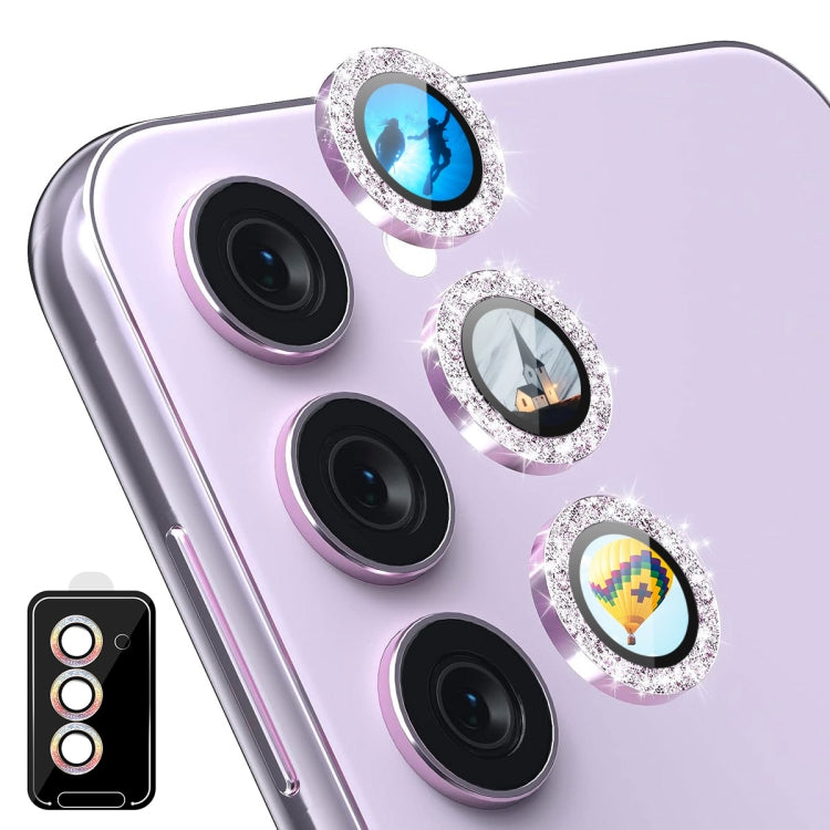 For Samsung Galaxy S24 5G ENKAY Hat-Prince AR 9H Rear Lens Glitter Aluminium Alloy Tempered Glass Film(Purple) - Galaxy S24 5G Tempered Glass by ENKAY | Online Shopping UK | buy2fix