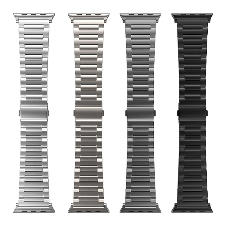 For Apple Watch Series 9 45mm I-Shaped Titanium Watch Band(Black) - Watch Bands by buy2fix | Online Shopping UK | buy2fix