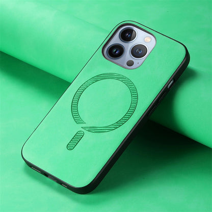 For iPhone 16 Pro Max Solid Color Retro Magsafe PU Back Cover Phone Case(Green) - More iPhone Cases by buy2fix | Online Shopping UK | buy2fix