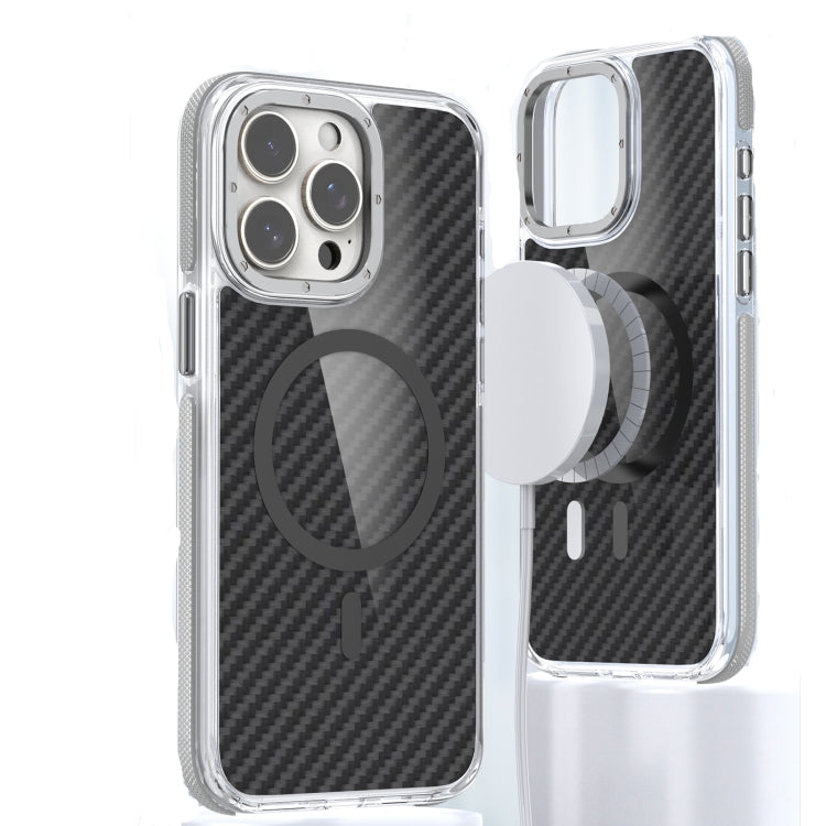 For iPhone 15 Pro Magsafe Dual-Color Carbon Fiber Phone Case(Grey) - iPhone 15 Pro Cases by buy2fix | Online Shopping UK | buy2fix