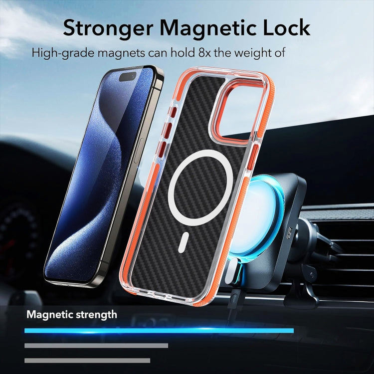 For iPhone 14 Magsafe Dual-Color Carbon Fiber Phone Case(Black) - iPhone 14 Cases by buy2fix | Online Shopping UK | buy2fix