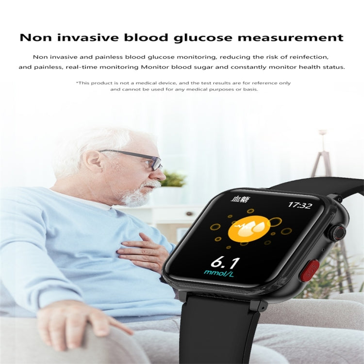 G18 1.83 inch Color Screen Smart Watch Silicone Strap, Support  Noninvasive Blood Sugar / Uric Acid(Black) - Smart Watches by buy2fix | Online Shopping UK | buy2fix