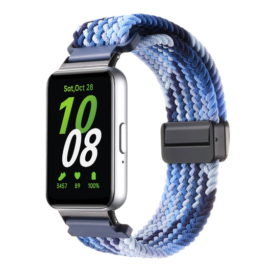 For Samsung Galaxy Fit3 Magnetic Buckle Nylon Braid Watch Band(Colorful Blue) - Watch Bands by buy2fix | Online Shopping UK | buy2fix