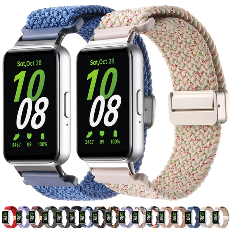 For Samsung Galaxy Fit3 Magnetic Buckle Nylon Braid Watch Band(Colorful White) - Watch Bands by buy2fix | Online Shopping UK | buy2fix