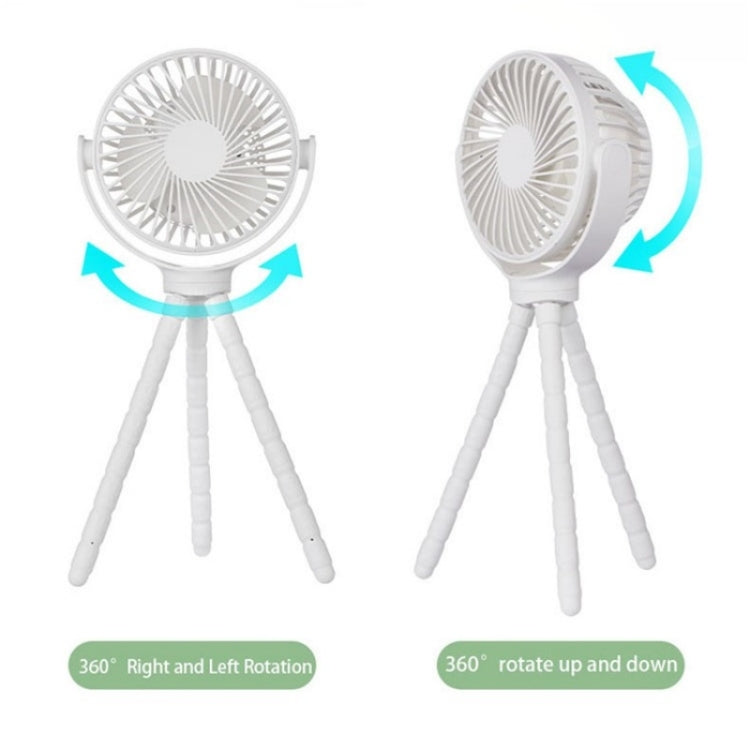 WX1020 Portable Handheld Summer Fan Flexible Octopus Tripod Baby Stroller Desktop Fan(White) - Electric Fans by buy2fix | Online Shopping UK | buy2fix