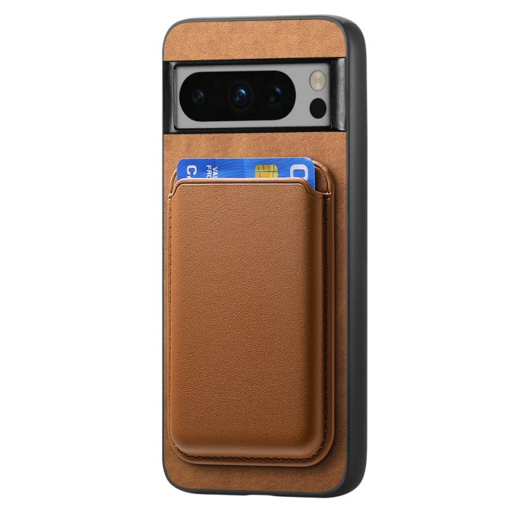 For Google Pixel 9 Retro Magsafe Card Bag PU Back Cover Phone Case(Brown) - Google Cases by buy2fix | Online Shopping UK | buy2fix