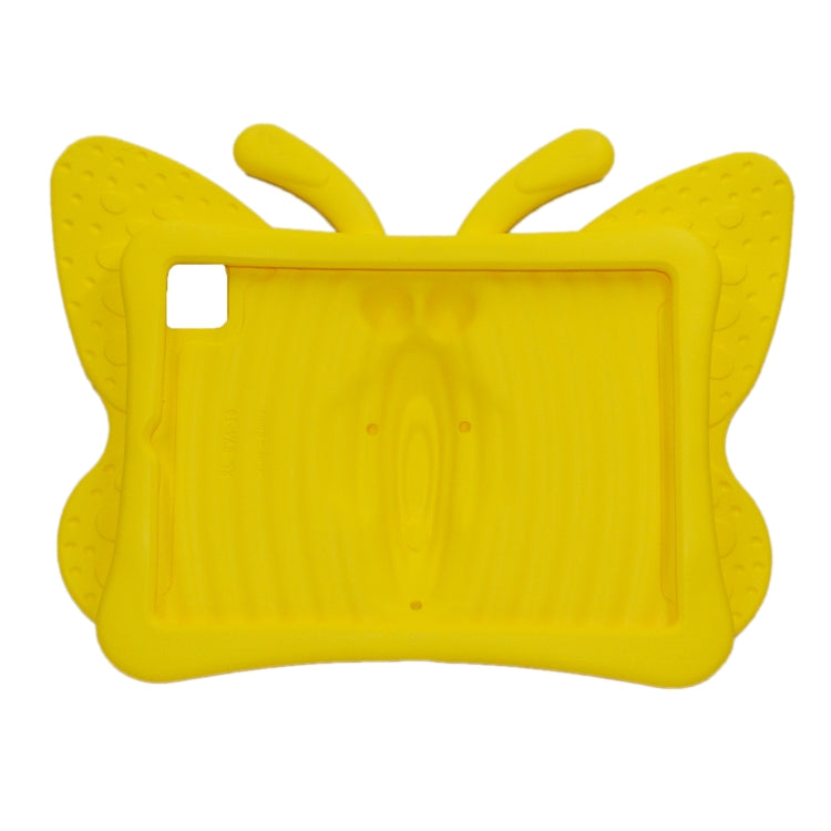 For iPad Air 11 2024 Butterfly Bracket Kids EVA Shockproof Tablet Case(Yellow) - iPad Air 11 2024 Cases by buy2fix | Online Shopping UK | buy2fix