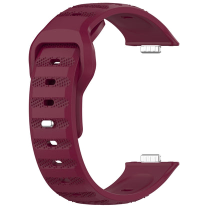 For Huawei Watch Fit 3 Wavy Dot Texture Silicone Sports Watch Band(Wine Red) - Watch Bands by buy2fix | Online Shopping UK | buy2fix