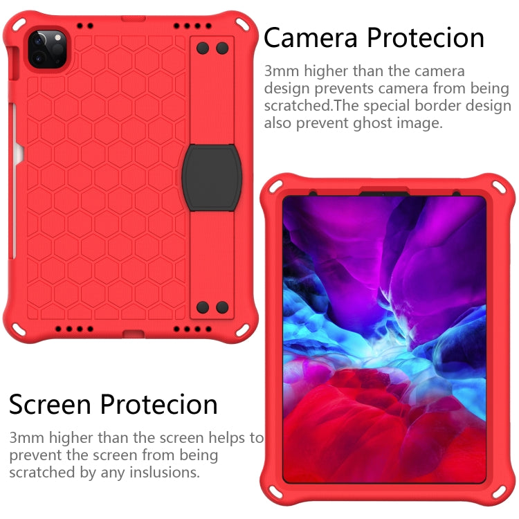 For iPad Air 11 2024 Honeycomb EVA Hybrid PC Tablet Case with Strap(Red+Black) - iPad Air 11 2024 Cases by buy2fix | Online Shopping UK | buy2fix