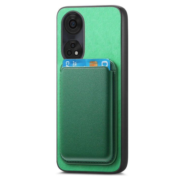 For OPPO Find X7 Ultra 5G Retro Magsafe Card Bag PU Back Cover Phone Case(Green) - Find X7 Ultra Cases by buy2fix | Online Shopping UK | buy2fix