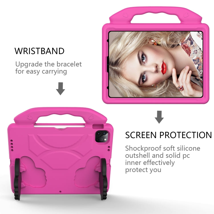 For iPad Pro 11 2024 Children EVA Shockproof Tablet Case with Thumb Bracket(RoseRed) - iPad Pro 11 2024 Cases by buy2fix | Online Shopping UK | buy2fix