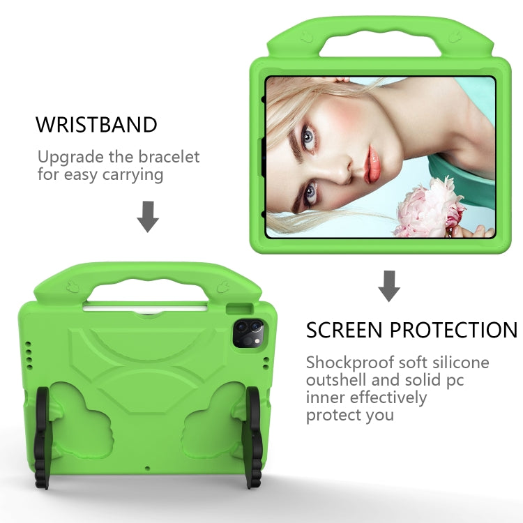 For iPad Pro 11 2024 Children EVA Shockproof Tablet Case with Thumb Bracket(Green) - iPad Pro 11 2024 Cases by buy2fix | Online Shopping UK | buy2fix