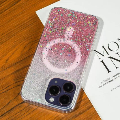 For iPhone 11 Pro Max Gradient Glitter Starry MagSafe Phone Case(Gradient  Pink) - iPhone 11 Pro Max Cases by buy2fix | Online Shopping UK | buy2fix