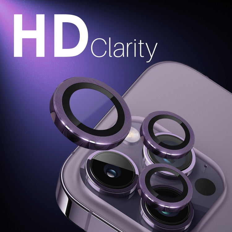 For iPhone 15 Pro / 15 Pro Max NORTHJO 2 Set 6pcs Camera Lens Protector Cover Metal Ring(Purple) - iPhone 15 Pro Max Tempered Glass by NORTHJO | Online Shopping UK | buy2fix