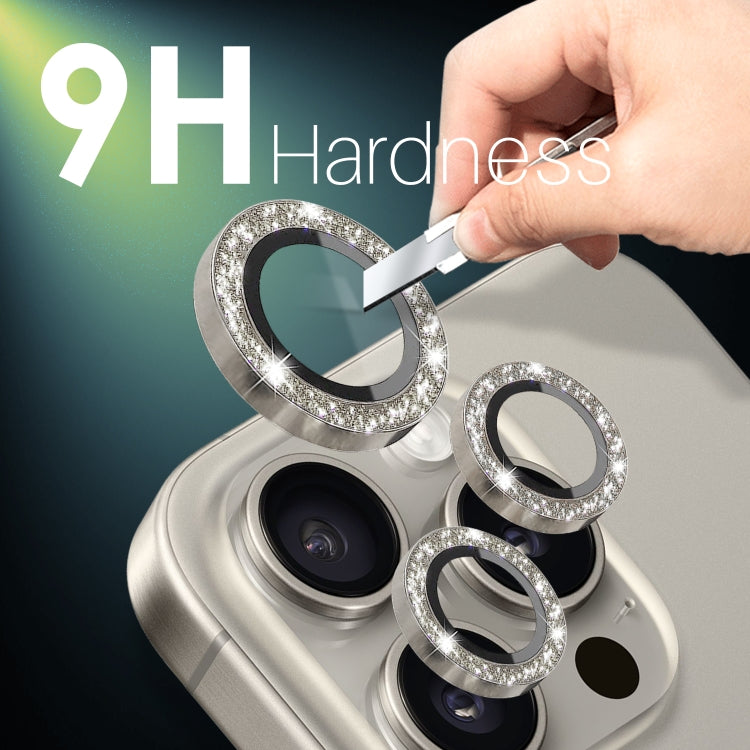 For iPhone 15 Pro / 15 Pro Max NORTHJO 2 Set 6pcs Camera Lens Protector Glitter Metal Ring Film(Natural) - iPhone 15 Pro Max Tempered Glass by NORTHJO | Online Shopping UK | buy2fix