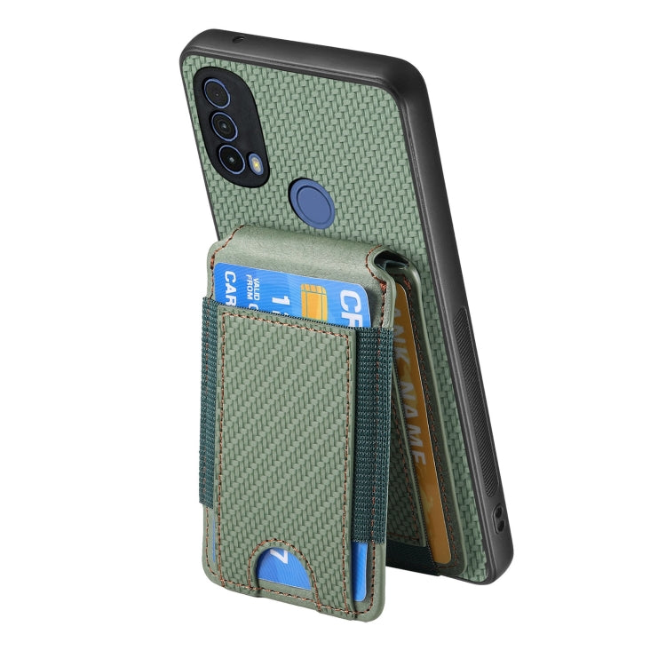 For Motorola Moto G 5G 2024 4G Carbon Fiber Vertical Flip Wallet Stand Phone Case(Green) - Motorola Cases by buy2fix | Online Shopping UK | buy2fix