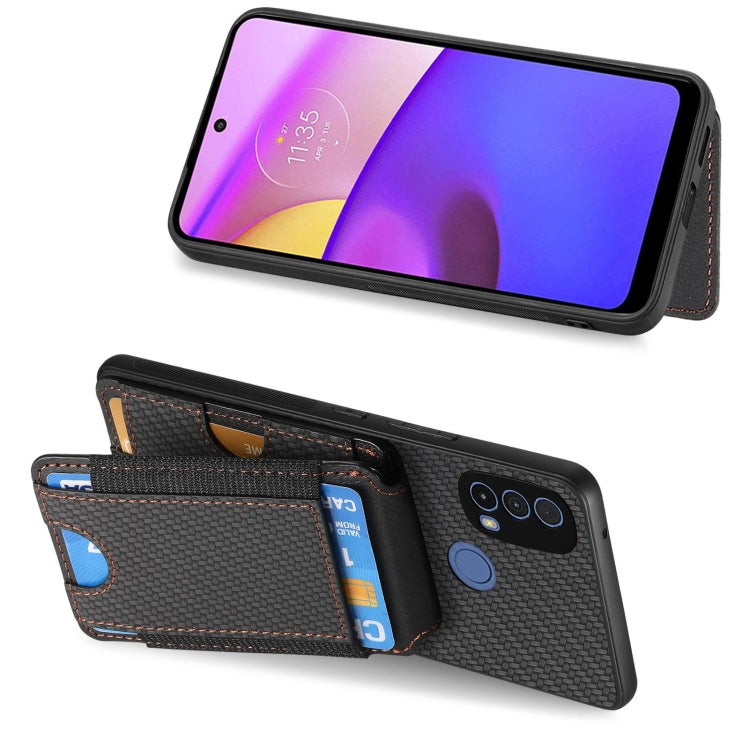 For Motorola Moto G Play 2024 4G Carbon Fiber Vertical Flip Wallet Stand Phone Case(Black) - Motorola Cases by buy2fix | Online Shopping UK | buy2fix