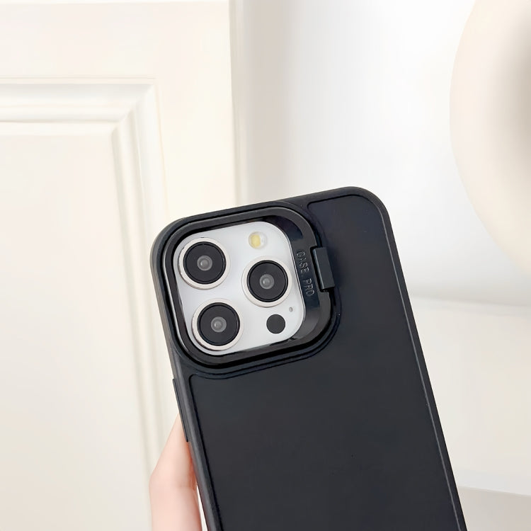 For iPhone 16 Plus Lens Frame Holder Shockproof Phone Case(Black) - iPhone 16 Plus Cases by buy2fix | Online Shopping UK | buy2fix