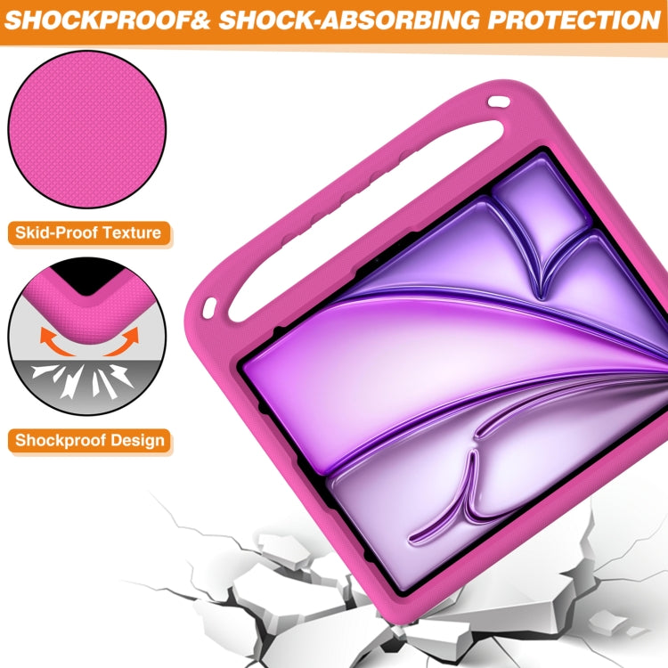 For iPad Air 13 2024 Handle EVA Shockproof Tablet Case with Holder(RoseRed) - iPad Air 13 2024 Cases by buy2fix | Online Shopping UK | buy2fix