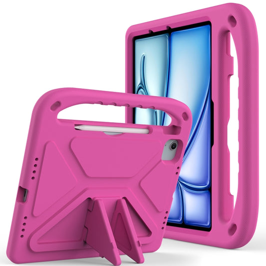 For iPad Air 11 / Pro 11 2024 Handle EVA Shockproof Tablet Case with Holder(RoseRed) - iPad Air 11 2024 Cases by buy2fix | Online Shopping UK | buy2fix