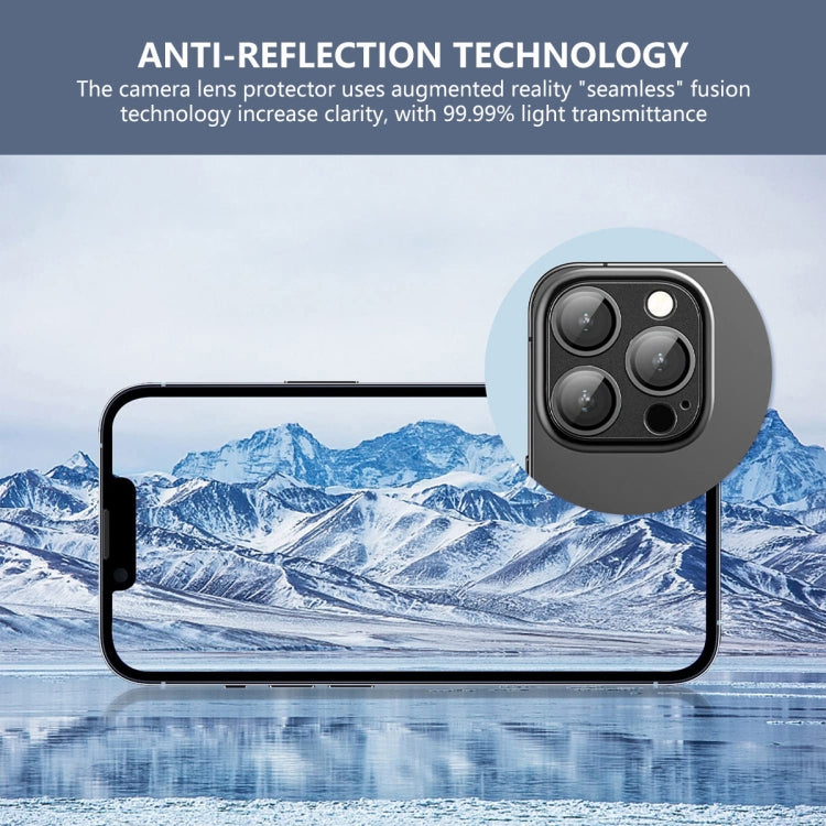 For iPhone 16 Pro / 16 Pro Max ENKAY Anti-reflection Camera Lens Aluminium Alloy Tempered Glass Film(Black) - iPhone 16 Pro Max Tempered Glass by ENKAY | Online Shopping UK | buy2fix