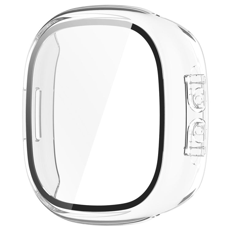 For Fitbit Ace LTE  PC + Tempered Glass Film Integrated Watch Protective Case(Transparent White) - Watch Cases by buy2fix | Online Shopping UK | buy2fix