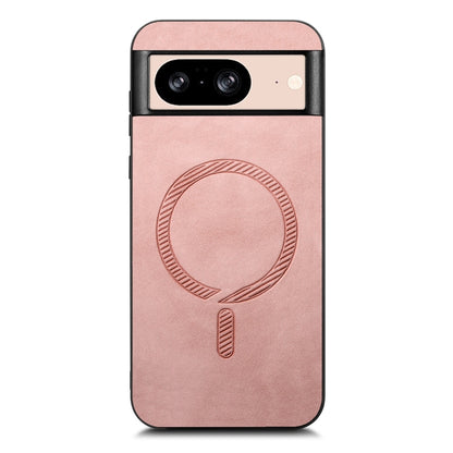 For Google Pixel 9 Pro XL Retro Magsafe Magnetic PU Back Cover Phone Case(Pink) - Google Cases by buy2fix | Online Shopping UK | buy2fix