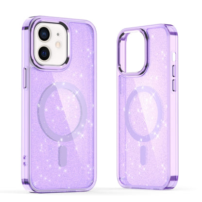 For iPhone 12 Glitter MagSafe Shockproof Phone Case(Purple) - iPhone 12 / 12 Pro Cases by buy2fix | Online Shopping UK | buy2fix