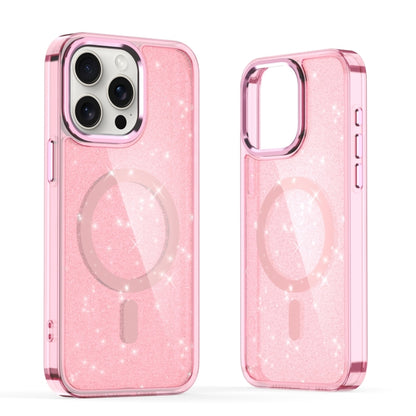 For iPhone 15 Pro Glitter MagSafe Shockproof Phone Case(Pink) - iPhone 15 Pro Cases by buy2fix | Online Shopping UK | buy2fix