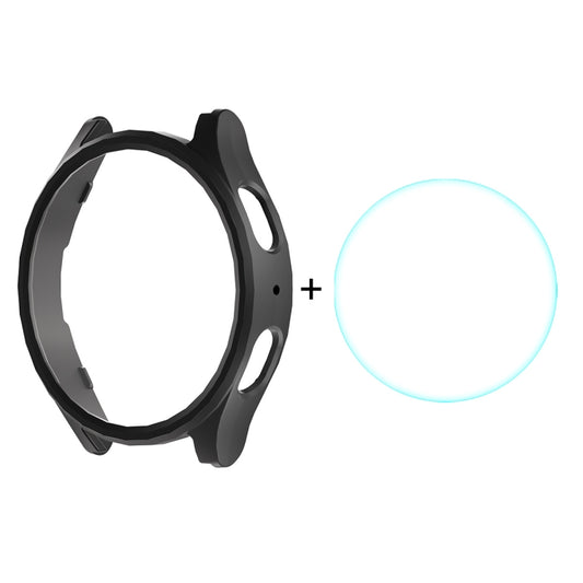 For Samsung Galaxy Watch7 40mm ENKAY Hat-Prince Electroplated Hard PC Case + 0.2mm 9H Glass Screen Protector(Black) - Watch Cases by ENKAY | Online Shopping UK | buy2fix