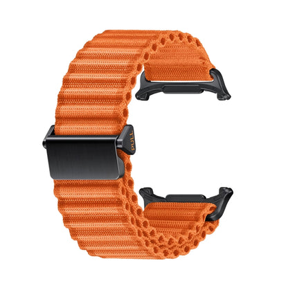 For Samsung Galaxy Watch Ultra 47mm Ocean Style Magnetic Buckle Braided Watch Band(Orange) - Watch Bands by buy2fix | Online Shopping UK | buy2fix