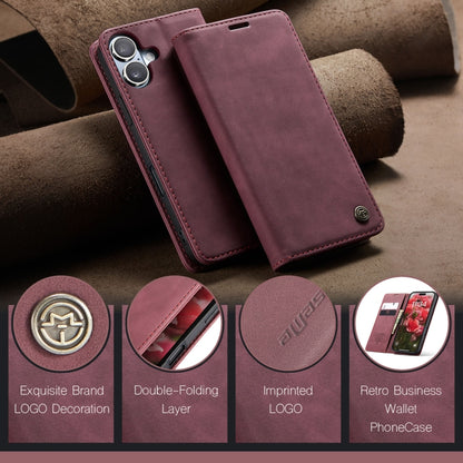 For iPhone 16 Plus CaseMe 013 Multifunctional Horizontal Flip Leather Phone Case(Red) - iPhone 16 Plus Cases by CaseMe | Online Shopping UK | buy2fix