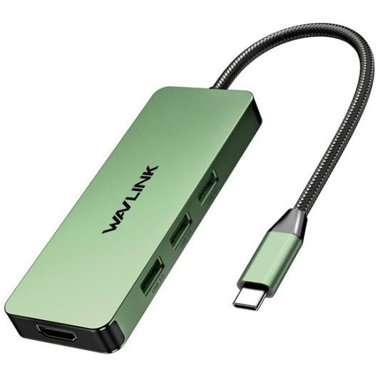 WAVLINK UHP3416 7-in-1 PD100W Charging SD / TF Card Reader 4K HD Type-C Docking Station(Blackish Green) - USB HUB by WAVLINK | Online Shopping UK | buy2fix