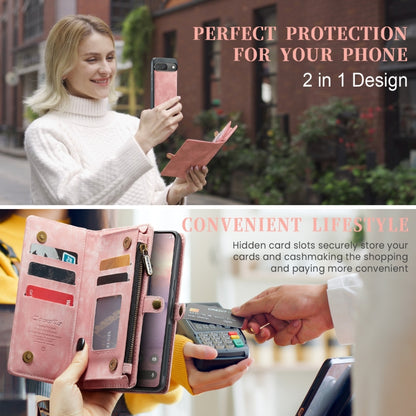 For Google Pixel 9 / 9 Pro CaseMe 008 Detachable Multifunctional Leather Phone Case(Pink) - Google Cases by CaseMe | Online Shopping UK | buy2fix