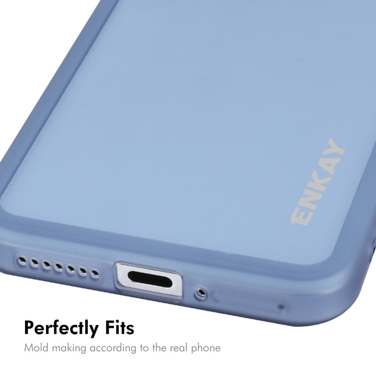 For Xiaomi 14 ENKAY Hat-Prince Translucent Matte TPU Phone Case with Lens Film(Blue) - 14 Cases by ENKAY | Online Shopping UK | buy2fix