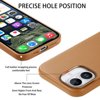 For iPhone 16 Plus Electroplated Metal Button MagSafe Phone Case(Brown) - iPhone 16 Plus Cases by buy2fix | Online Shopping UK | buy2fix