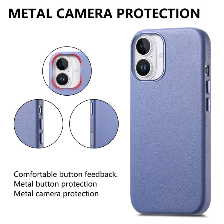 For iPhone 16 Electroplated Metal Button Shockproof Phone Case(Blue) - iPhone 16 Cases by buy2fix | Online Shopping UK | buy2fix