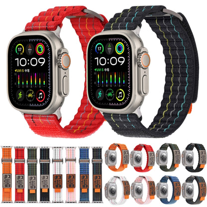 For Apple Watch Ultra 49mm Two Sections Nylon Hook and Loop Fastener Watch Band(Vibrant Orange) - Watch Bands by buy2fix | Online Shopping UK | buy2fix