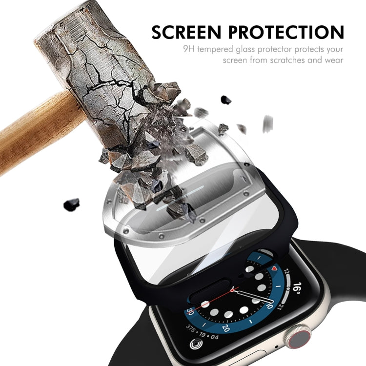 For Apple Watch Series 10 46mm ENKAY Hat-Prince PC Tempered Glass Film Integrated Watch Case(Cyan) - Watch Cases by ENKAY | Online Shopping UK | buy2fix