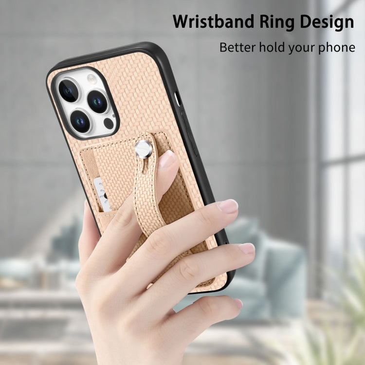 For iPhone 16 Pro Wristband Kickstand Card Wallet Back Phone Case with Tool Knife(Khaki) - iPhone 16 Pro Cases by buy2fix | Online Shopping UK | buy2fix