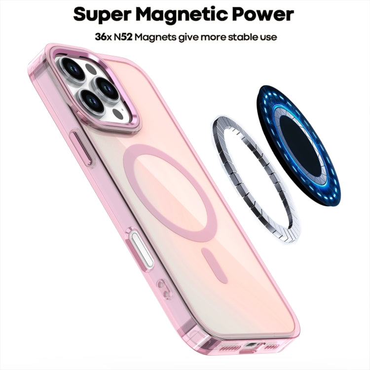 For iPhone 16 Pro Bright Shadow Magsafe Discoloration Phone Case(Pink) - iPhone 16 Pro Cases by buy2fix | Online Shopping UK | buy2fix