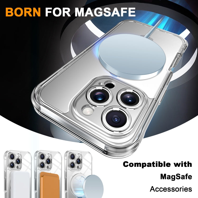 For iPhone 16 Pro Skin Feel MagSafe Holder 360 Full Body Phone Case(Transparent) - iPhone 16 Pro Cases by buy2fix | Online Shopping UK | buy2fix