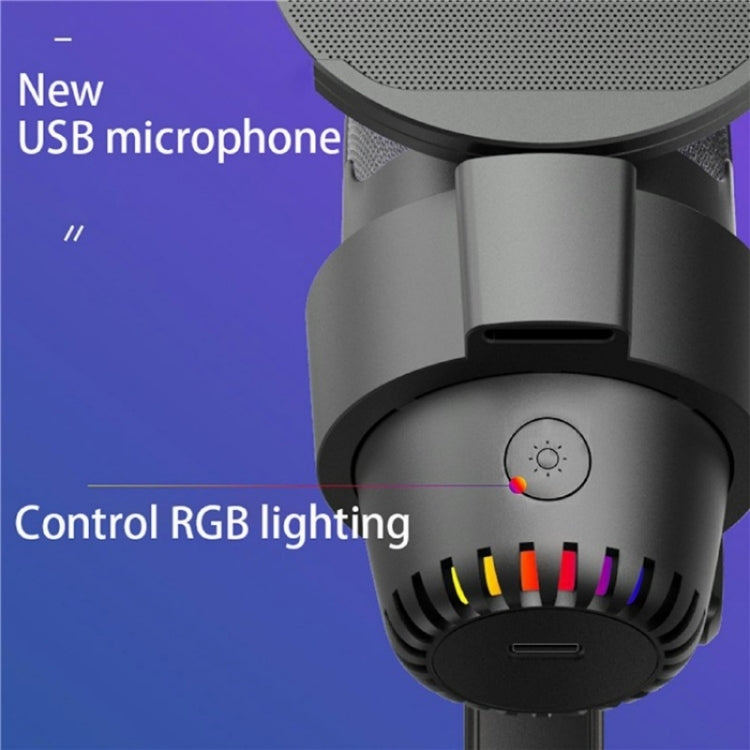 ME9 USB Microphone ENC Noise Reduction Desktop Microphone With RGB Light(White) - Microphone by buy2fix | Online Shopping UK | buy2fix