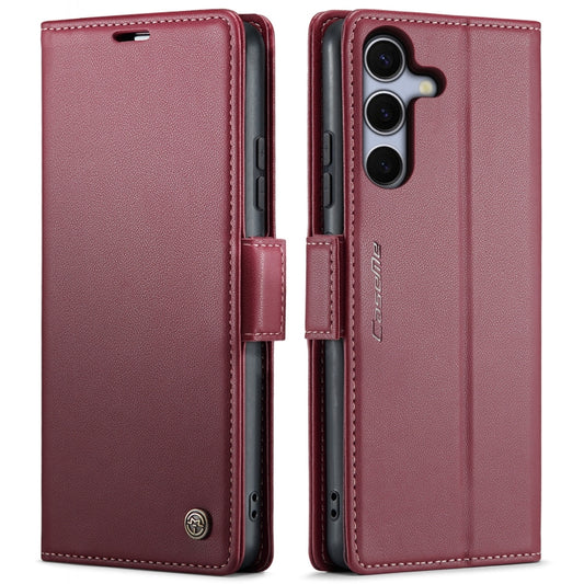 For Samsung Galaxy S25+ 5G CaseMe 023 Butterfly Buckle Litchi Texture RFID Anti-theft Leather Phone Case(Red) - Galaxy S25+ 5G Cases by CaseMe | Online Shopping UK | buy2fix