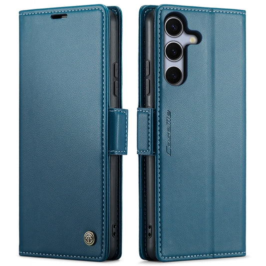 For Samsung Galaxy S25+ 5G CaseMe 023 Butterfly Buckle Litchi Texture RFID Anti-theft Leather Phone Case(Blue) - Galaxy S25+ 5G Cases by CaseMe | Online Shopping UK | buy2fix