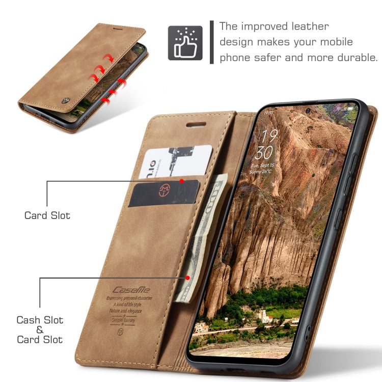 For OPPO Reno12 5G Global CaseMe 013 Multifunctional Horizontal Flip Leather Phone Case(Brown) - Reno12 Cases by CaseMe | Online Shopping UK | buy2fix