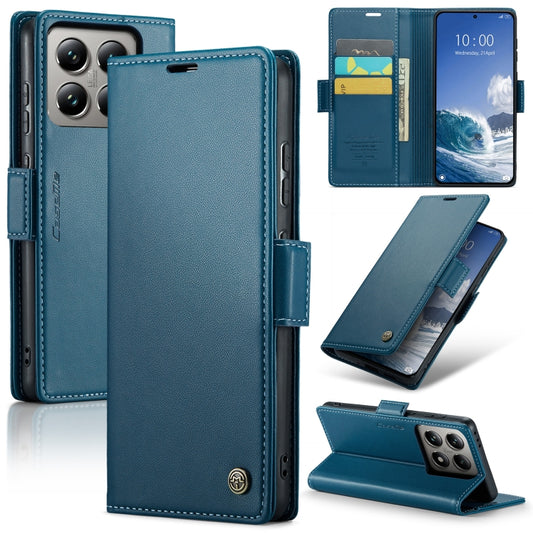 For Xiaomi 14T Pro CaseMe 023 Butterfly Buckle Litchi Texture RFID Anti-theft Leather Phone Case(Blue) - 14T Pro Cases by CaseMe | Online Shopping UK | buy2fix